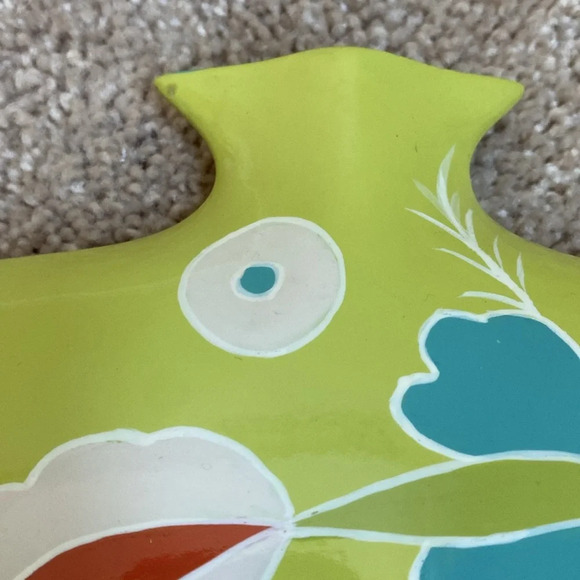 Toyo Next by Jill Rosenwald Art Deco Vase 70s Green‎ Floral Print MCM Abstract - Picture 8 of 17